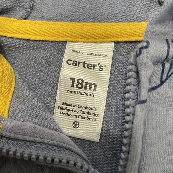 Carters Baby Football Hoodie - Picture 2 of 5